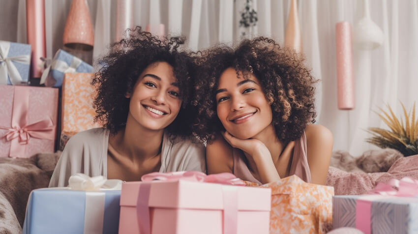 Happy birthday sister: sisters smiling at the camera