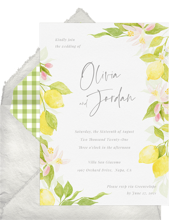 wedding guest list: Spring-themed wedding invite