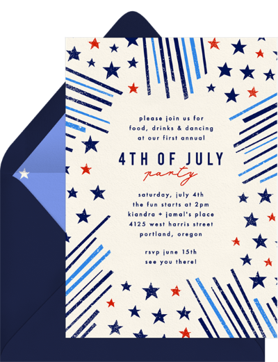 4th of July party invitations: Stars & Stripes Invitation by Greenvelope