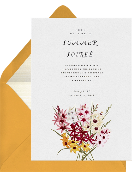 summer party ideas: elegant summer soirée invitation from Greenvelope