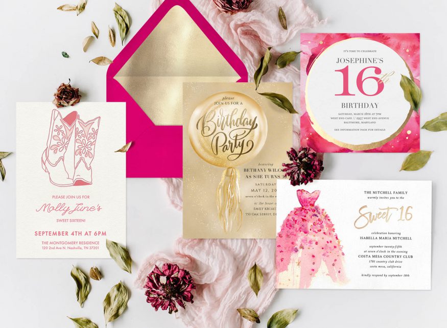 Sweet 16 themes: Greenvelope invitations