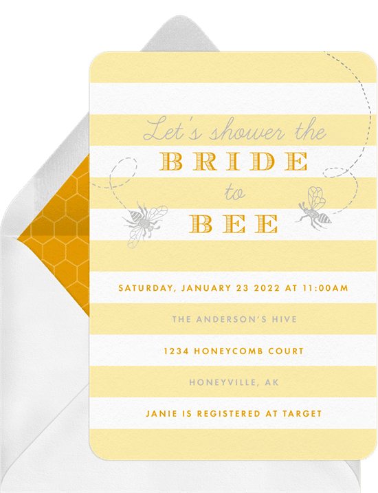 Bridal shower invitations: sweet honeybees invitations
