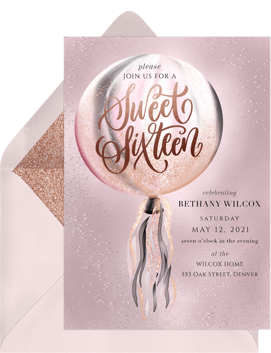 sweet 16th invitation wording: sweet 16 invitation in pink and silver