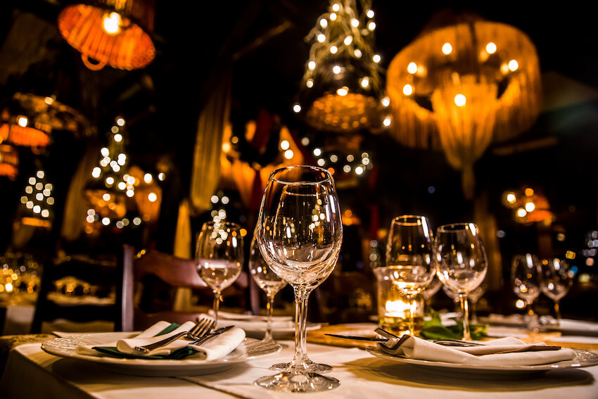 Table setting at a restaurant