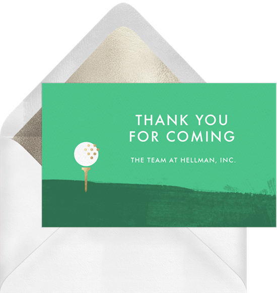 A "Thank You for Coming" card to send after an event
