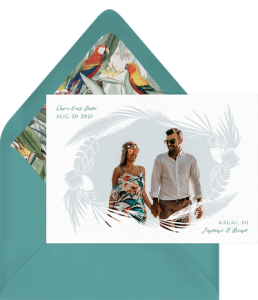 Tropical Frame Wedding Invitation