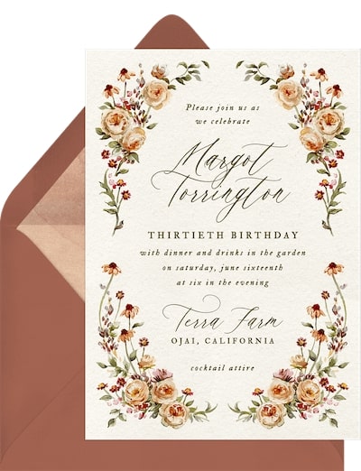 Vintage Rose Garden invitation