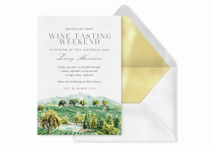 wine tasting birthday party invitation