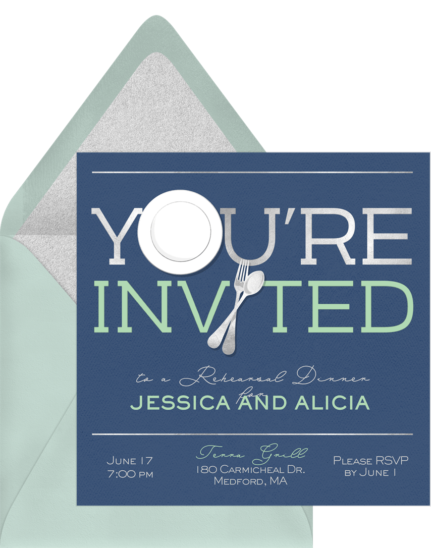 'You're Invited' Dinner Invitation by Elizabeth Silver