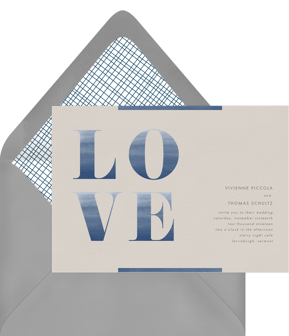 Feminine Love Invitation in Creme