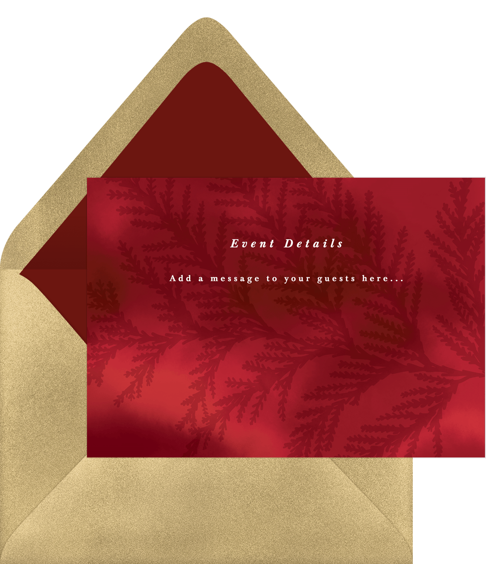 'Golden Christmas' Business Holiday Party Invitation in Red