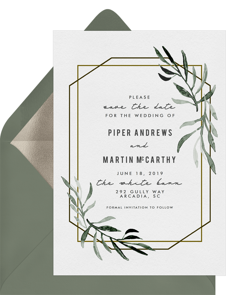 Green Nature Wedding Save The Date