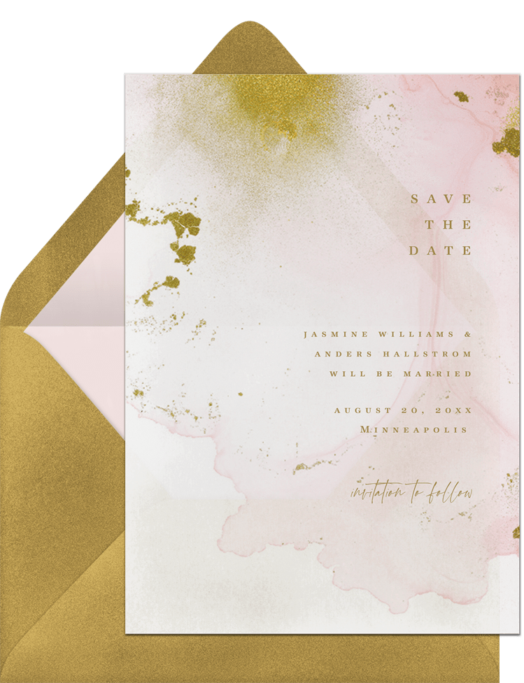 Modern Save the Dates for Wedding, Vellum Wedding Save the Date  Invitations, Gold Save the Dates for Weddings Personalized, Rose Gold  Invite 