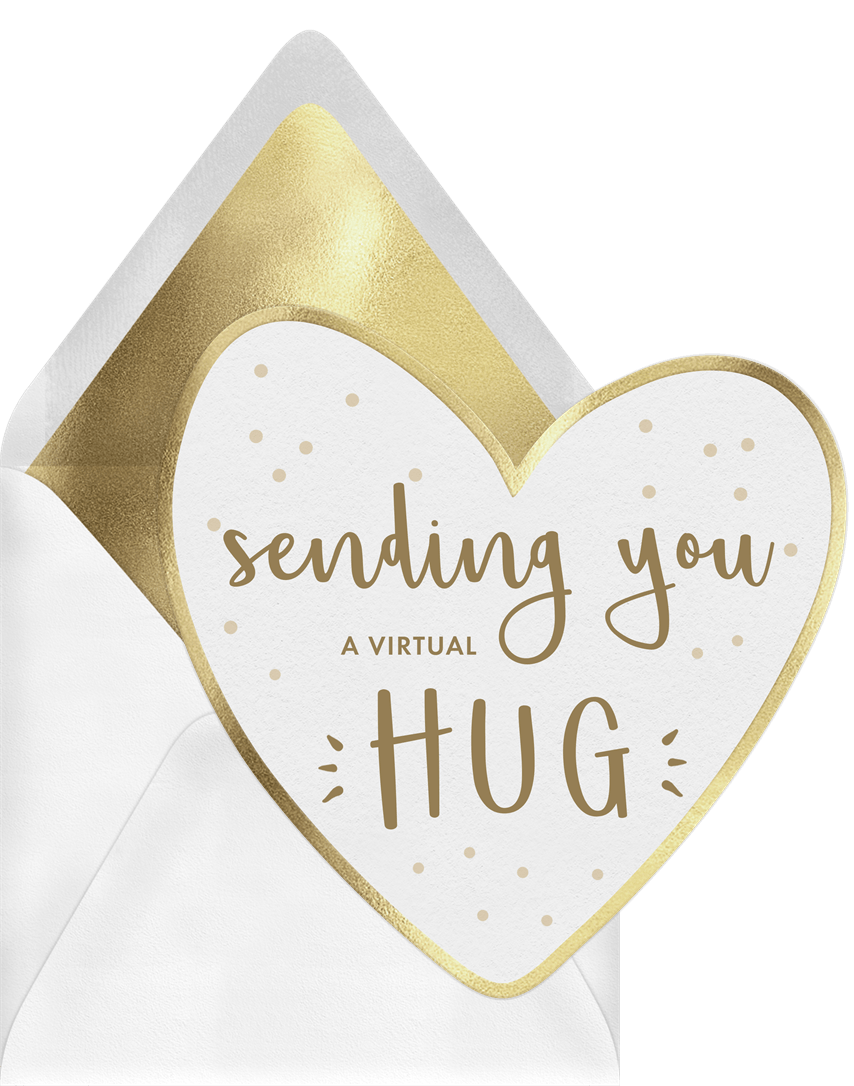 Virtual Hug Cards in Gold