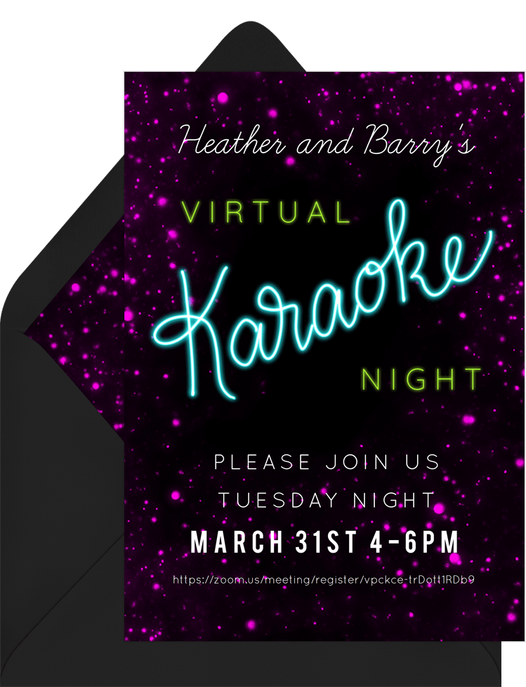 Virtual Karaoke Night Invitations