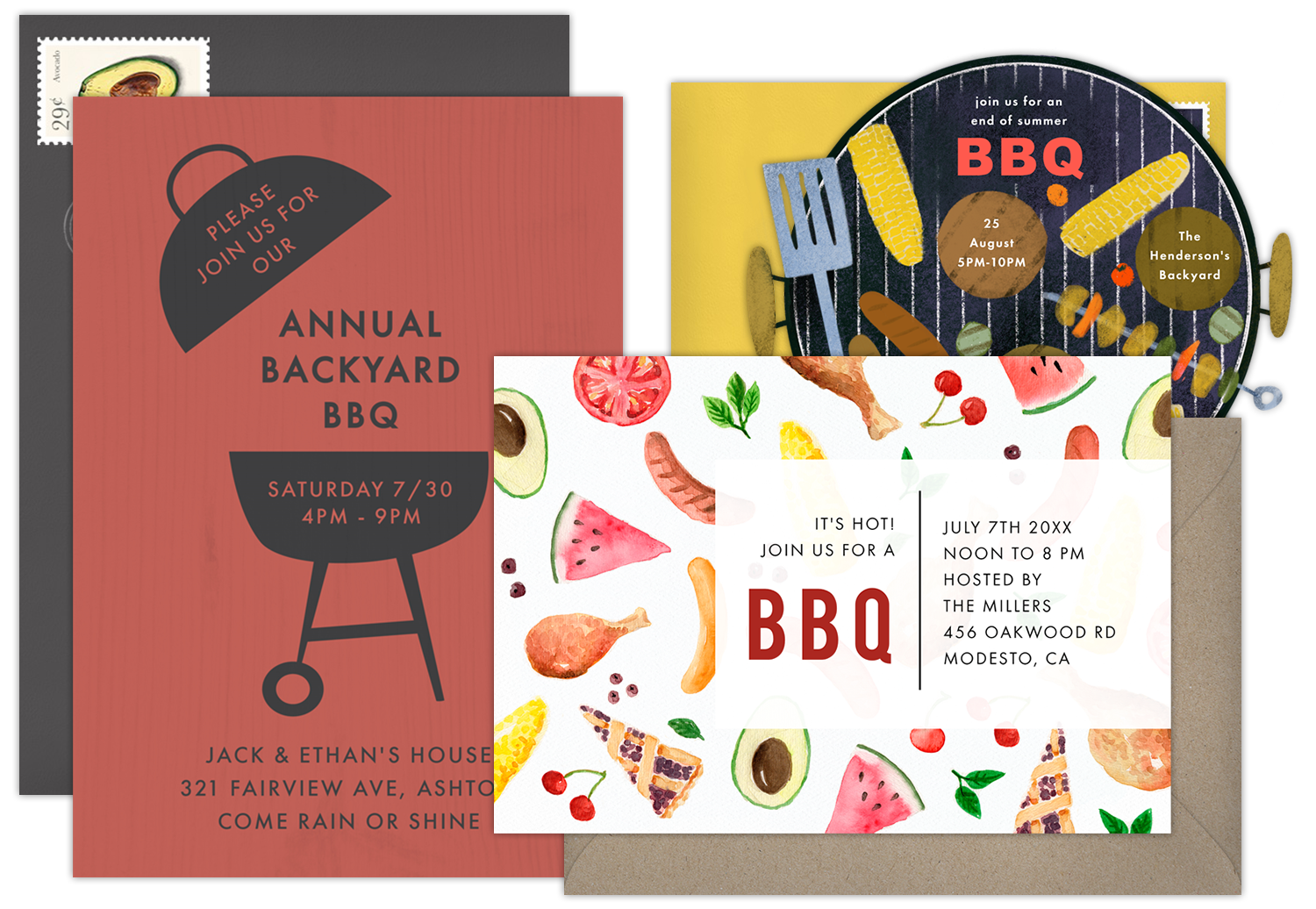 Digital BBQ Invitations with Animated Envelopes & Built-In RSVP Tracking