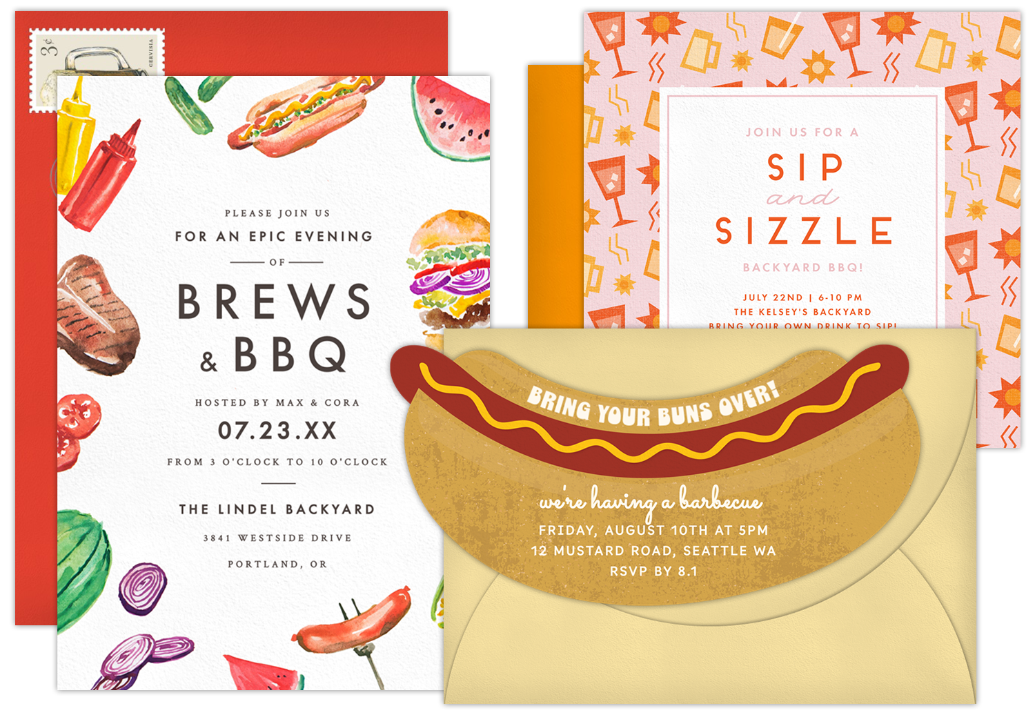 Digital BBQ Invitations with Animated Envelopes & Built-In RSVP Tracking