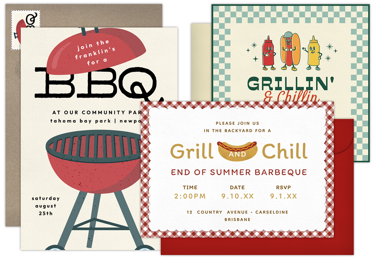 Digital BBQ Invitations with Animated Envelopes & Built-In RSVP Tracking