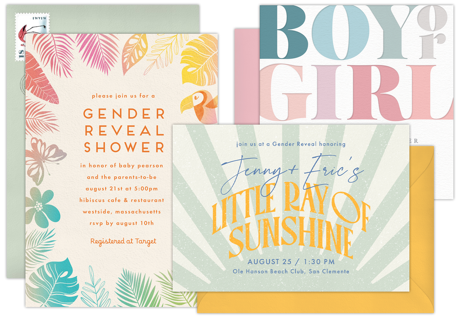 Digital Gender Reveal Party Invitations with Animated Envelopes and RSVP Tracking