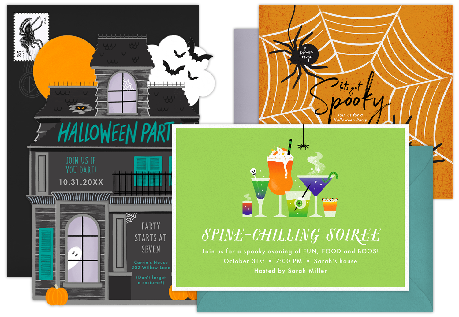 Digital Halloween Party Invitations with Animated Envelopes & Built-In RSVP Tracking