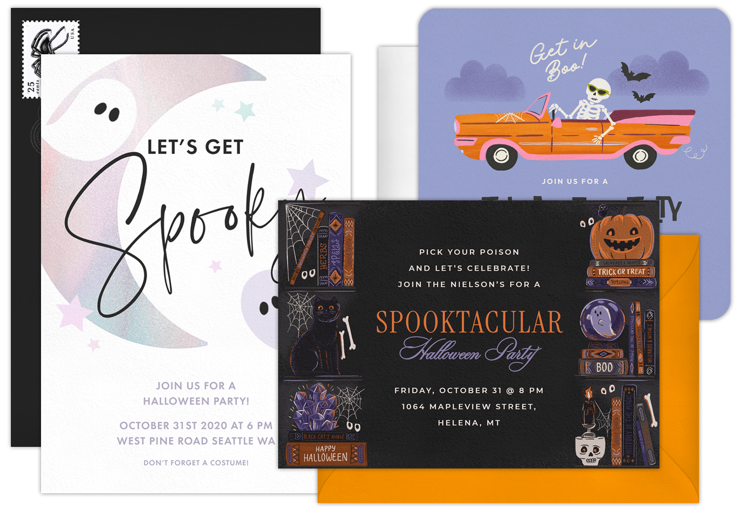 Digital Halloween Party Invitations with Animated Envelopes & Built-In RSVP Tracking